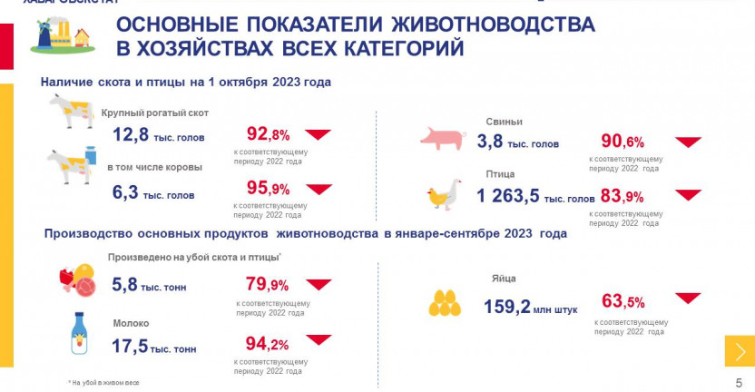 Сельское хозяйство в Хабаровском крае январь - сентябрь 2023 года